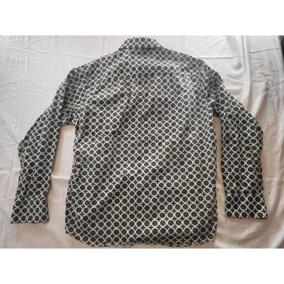 Roar Button Up Shirt Men Sz XXL Geometric Long Sleeve Vintage Brown And Blue - Picture 6 of 6